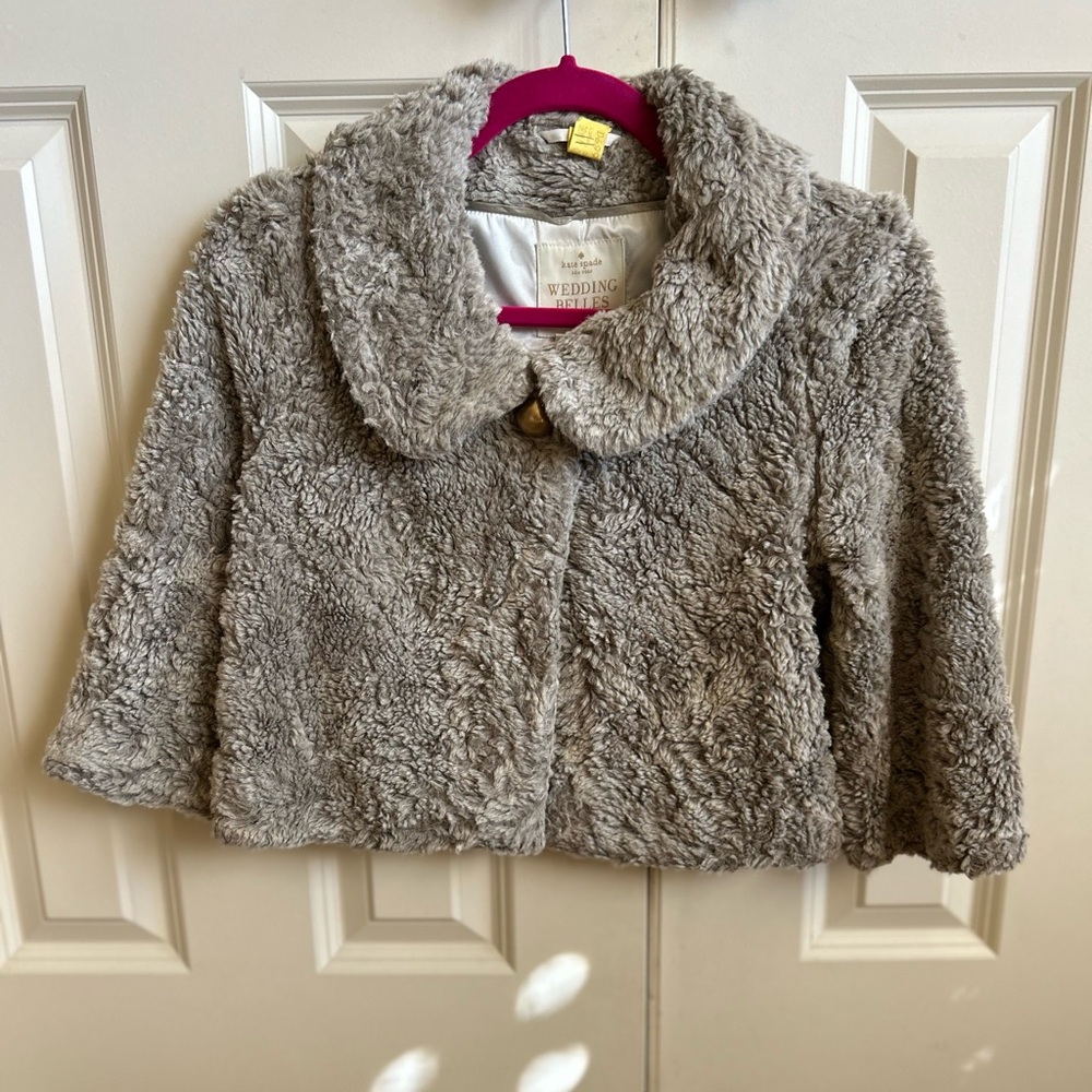 kate spade Wedding Belles Faux Fur Nicole shrug - Taupe